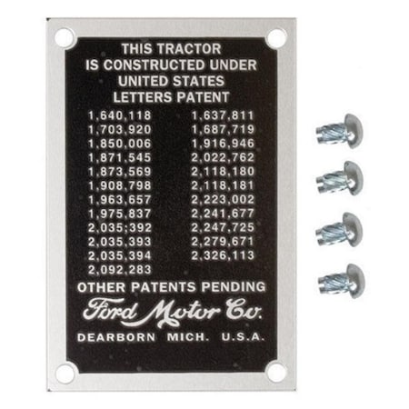 Aftermarket Patent Data Plate 9N14001